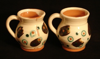 redware mugs, back