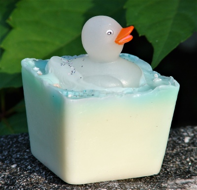 mini glow in the dark rubber duckie glycerin soap by Kulina Alchemy