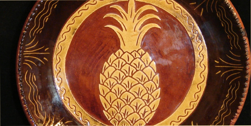Pineapple redware plate by Kulina Folk Art