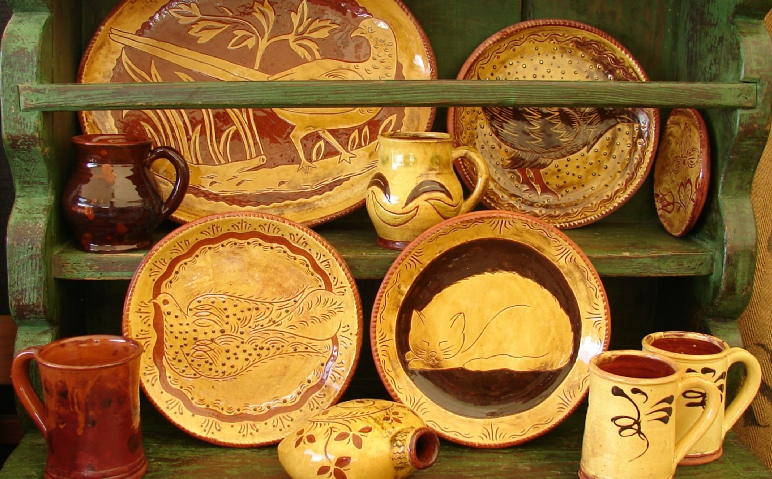 Kulina Folk Art redware plates