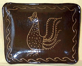 Rooster, Gold on Black