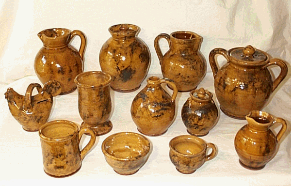 Spangles on Gold Redware