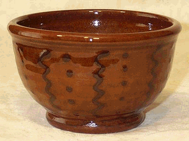 Black on Red Squiggles and Dots Redware Bowl
